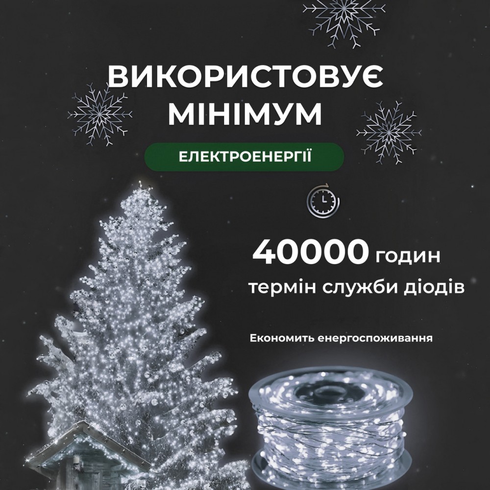 Гирлянда роса на пульте 100 метров на 1000 led светодиодов капля белый провод белая