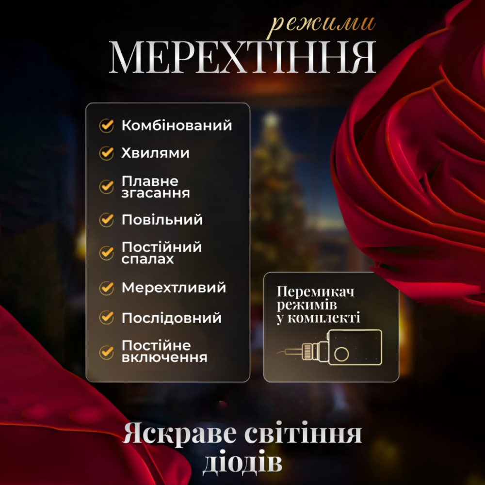Електрична гірлянда Зірка штора 3 метри на вікно для фотозон жовта