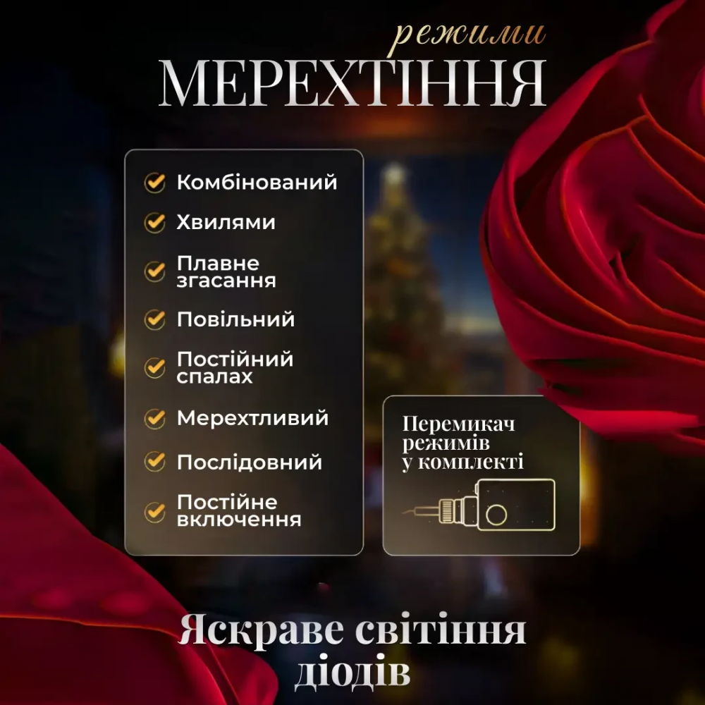 Електрична гірлянда Зірка штора 3 метри на вікно для фотозон синя