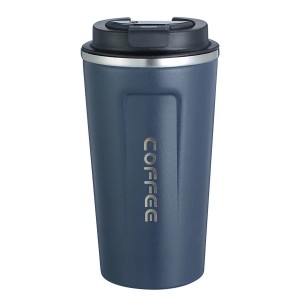 Термокружка Coffee з датчиком температури 380 мл синя