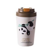 Термокружка Panda с керамической колбой 380 мл Коричневая