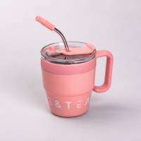 Термочашка Coffee & Tea з трубочкою рожева