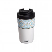 Термочашка Вышиванка с керамической колбой 380 мл белая