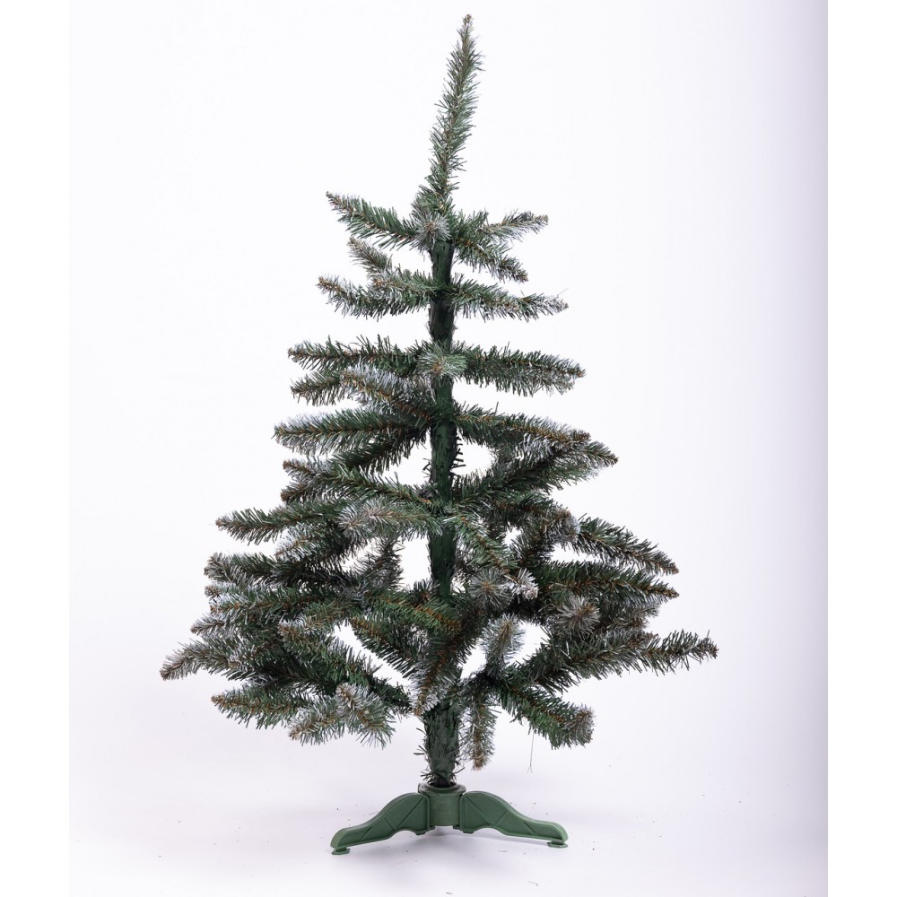 Елка искусственная сосна 130 см зеленая с белыми кончиками