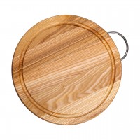 Разделочная деревянная доска круглая 25 см ясень