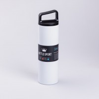 Термос металлический 500 мл из нержавеющей стали Bottle Sport с ручкой белый