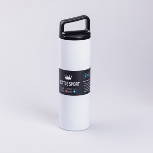 Термос металевий 500 мл з нержавіючої сталі Bottle Sport з ручкою білий