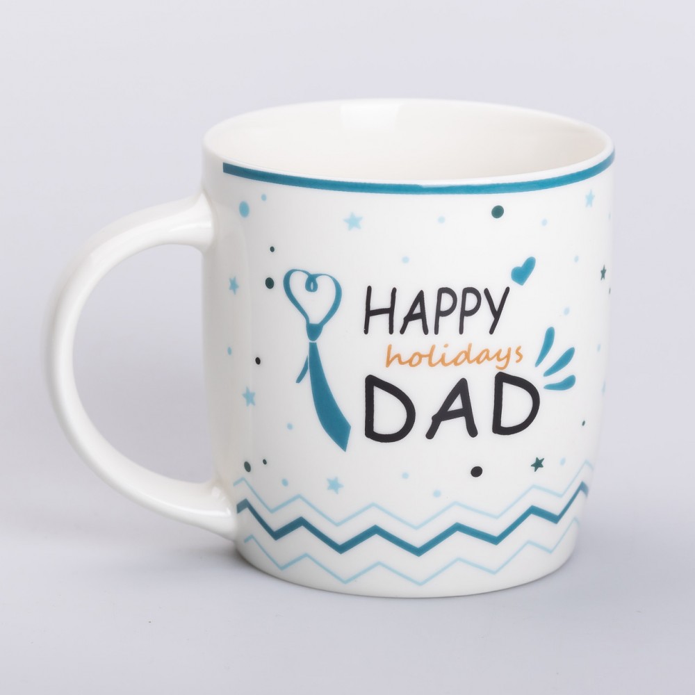 Кружка керамическая с надписями 450 (мл) Happy holidays dad