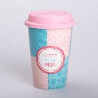 Стакан керамический 420 (мл) с силиконовой крышкой Blessed to be mom