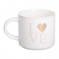 Чашка керамическая 350 (мл) для кофе и чая Love Белая RX-N240126WL