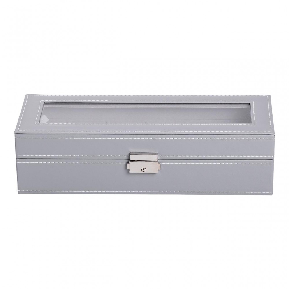 Шкатулка для наручных часов 30×11×8 см из эко кожи на 6 отсеков HP-5-3