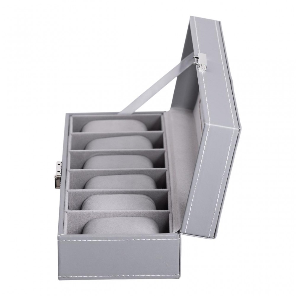 Шкатулка для наручных часов 30×11×8 см из эко кожи на 6 отсеков HP-5-3