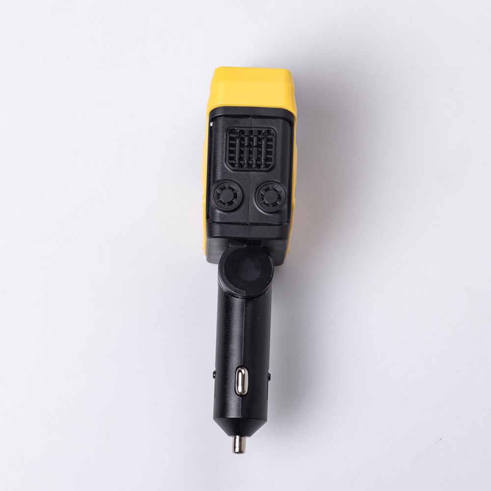 Автомобільний зарядний пристрій MECHA з висувними кабелями та портами USB/Type-C Жовтий