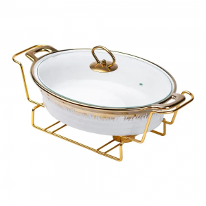 Настольная мармитница 35х22.5х15.5 см мармит фарфоровый для вторых блюд 1.5 л HP1026