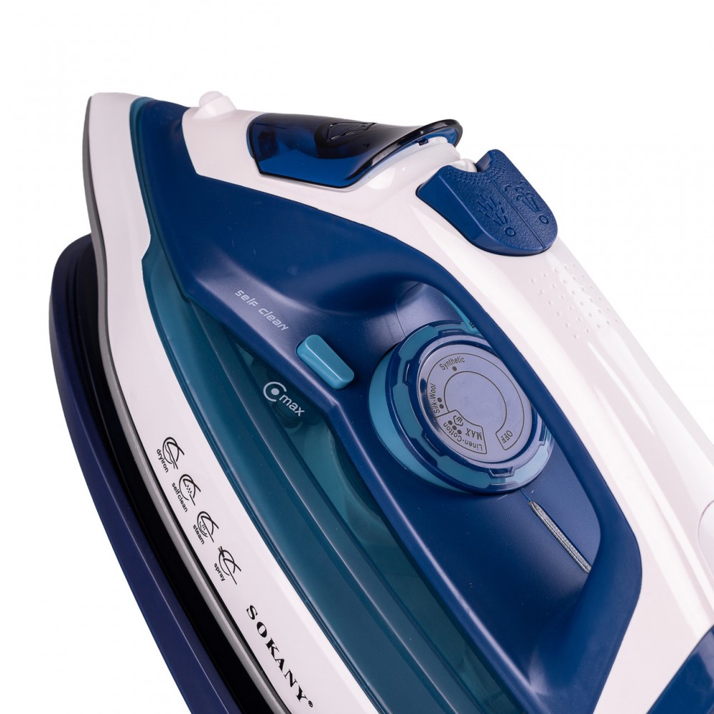 Утюг беспроводной паровой Sokany SK-2055 2400 Вт с подставкой и керамической подошвой с отпариванием