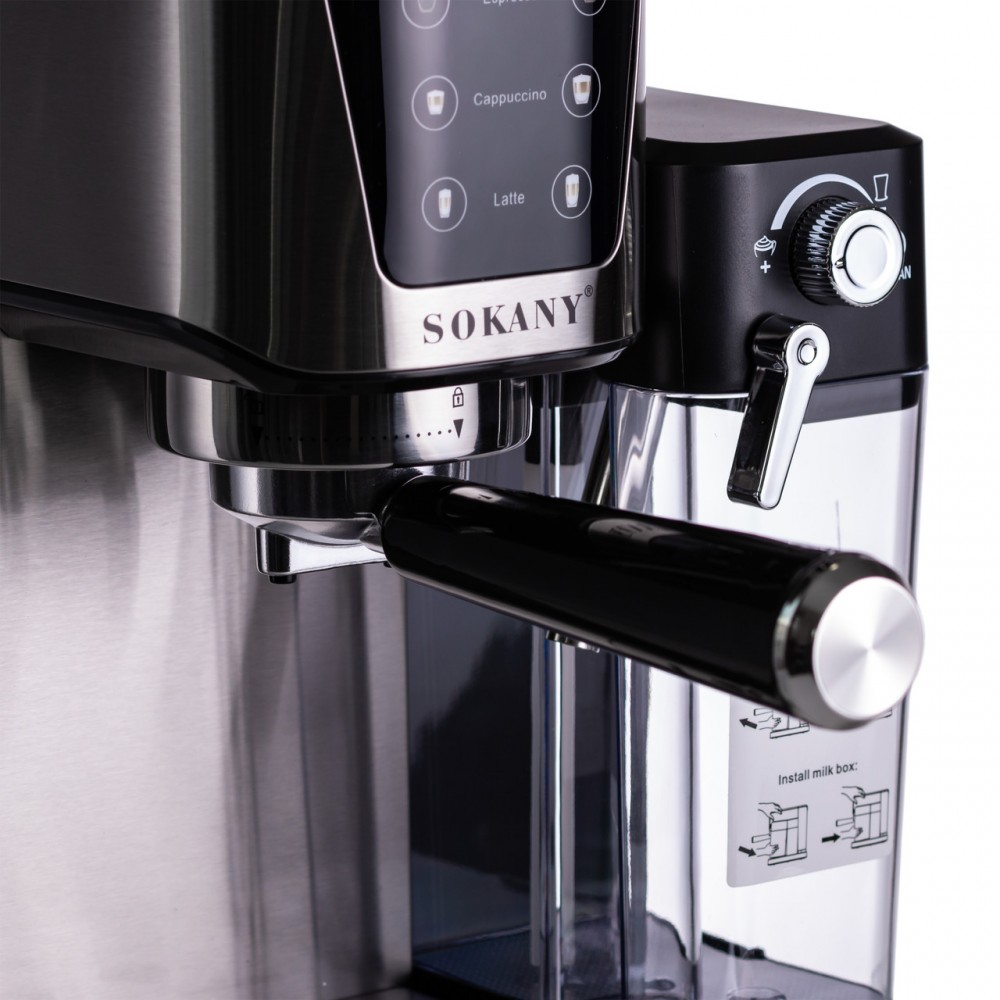Кофеварка рожковая 3в1 с капучинатором 1350 Вт бак 1 л Sokany SK-04027