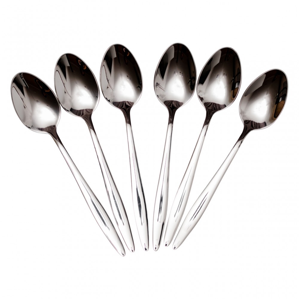 Набор чайных ложек 6 штук ложки для чая из нержавеющей стали 14 (см) Серебро HP-8-29