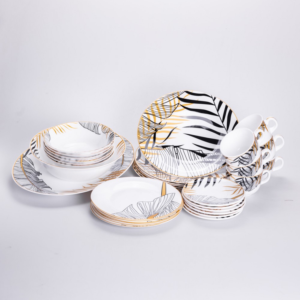 Столовий сервіз з порцеляни Palm на 6 осіб 32 предмети HP-HK-7