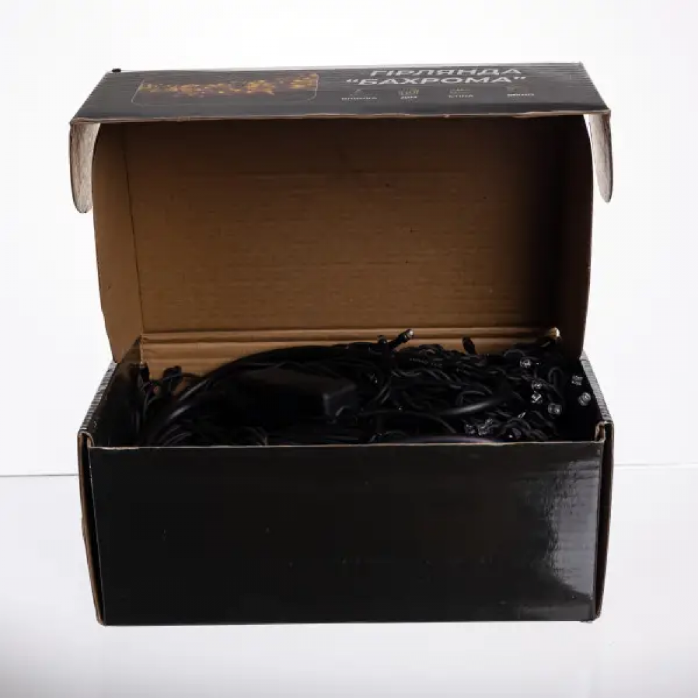 Вулична гірлянда Бахрома 20 м 335 LED гірлянда штора чорний провід Мультиколір 20MBML