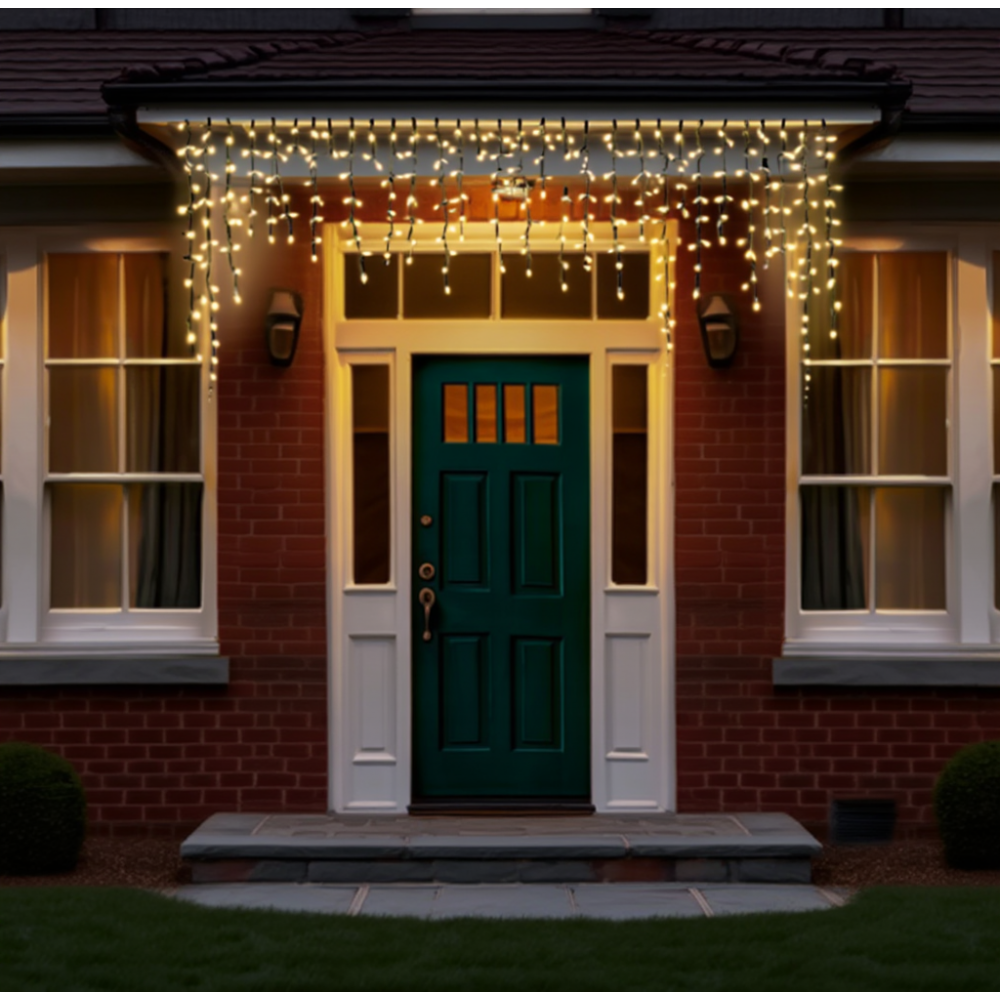 Новорічна гірлянда вулична Бахрома 6 м 105 LED білий провід Жовтий 6МWY