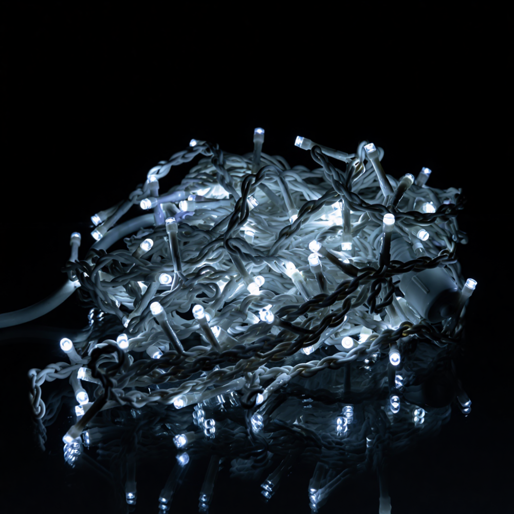 Новогодняя гирлянда уличная Бахрома 6 м 105 LED белый провод Белый 6МWW