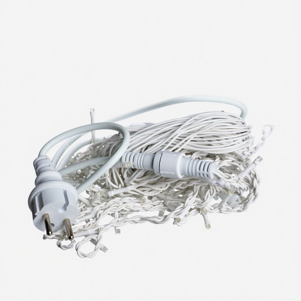 Новогодняя гирлянда уличная Бахрома 6 м 105 LED белый провод Белый 6МWW