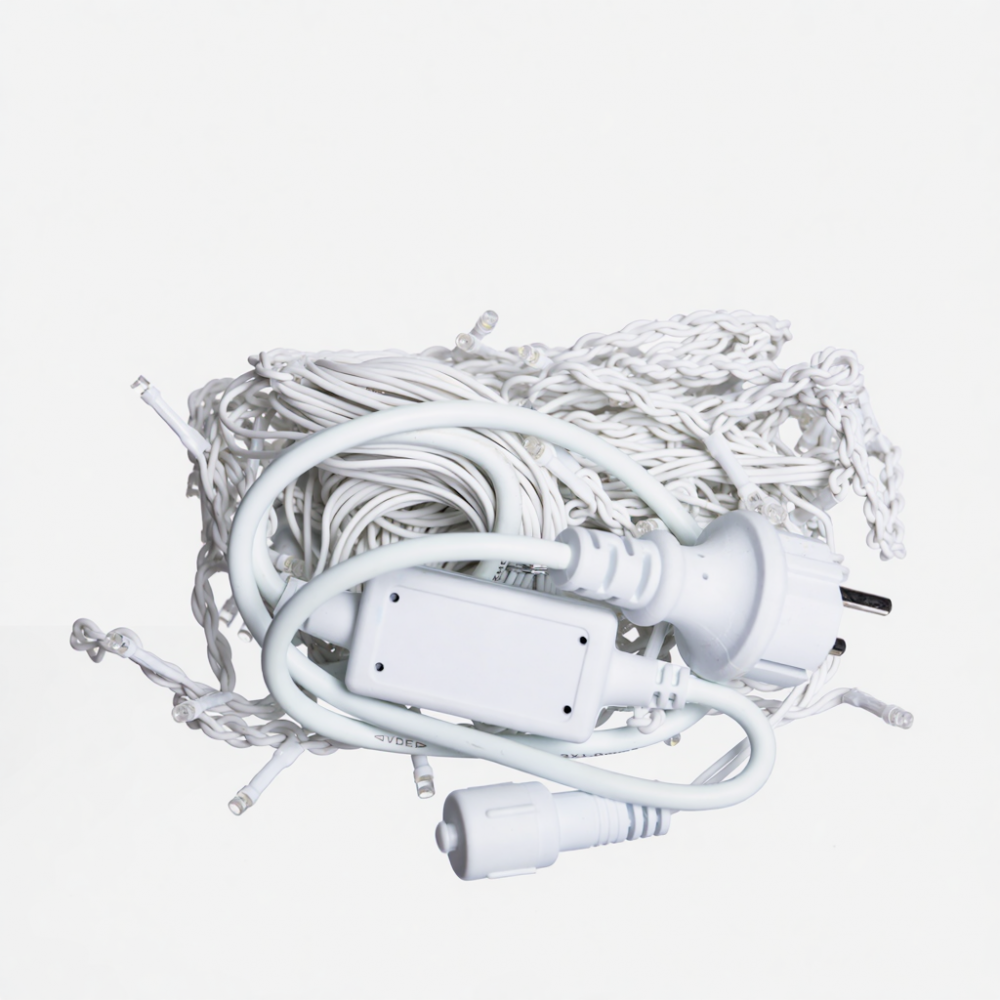 Новорічна гірлянда вулична Бахрома 6 м 105 LED білий провід Синій 6МWBL