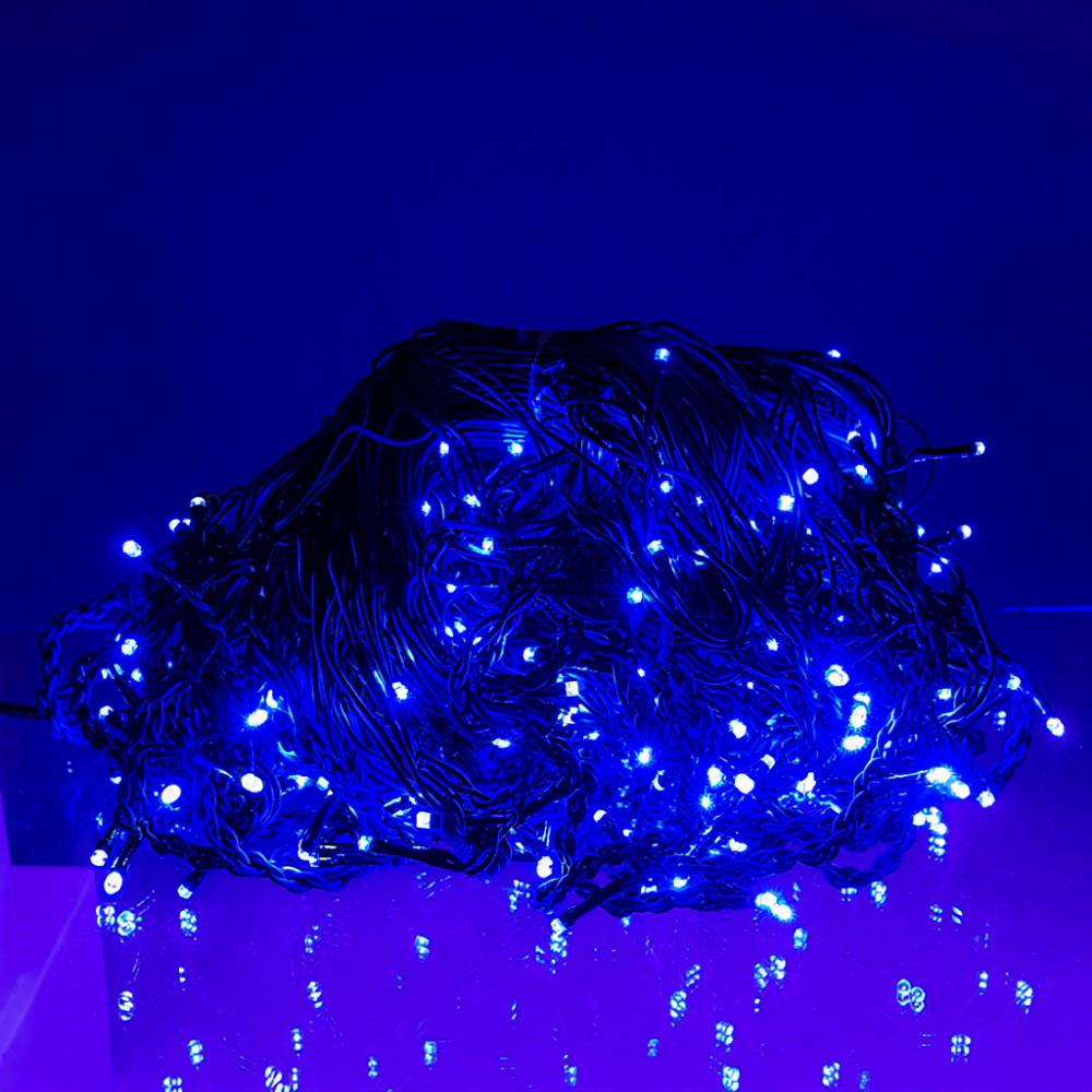 Вулична гірлянда Бахрома 25 м 405 LED чорний провід Синій 25MBBL