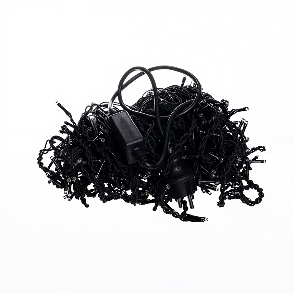 Вулична гірлянда Бахрома 25 м 405 LED чорний провід Синій 25MBBL