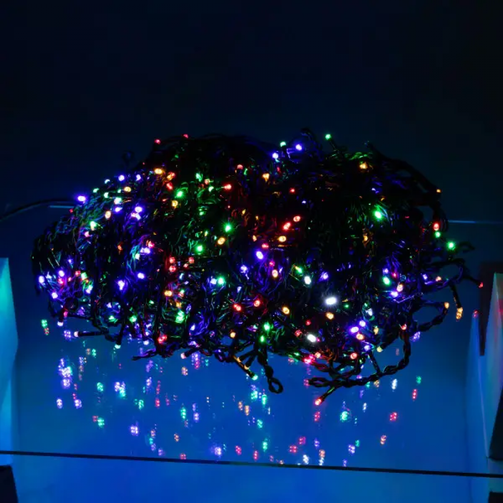 Вулична гірлянда Бахрома 50 м 840 LED чорний провід Мультиколор 50MBML
