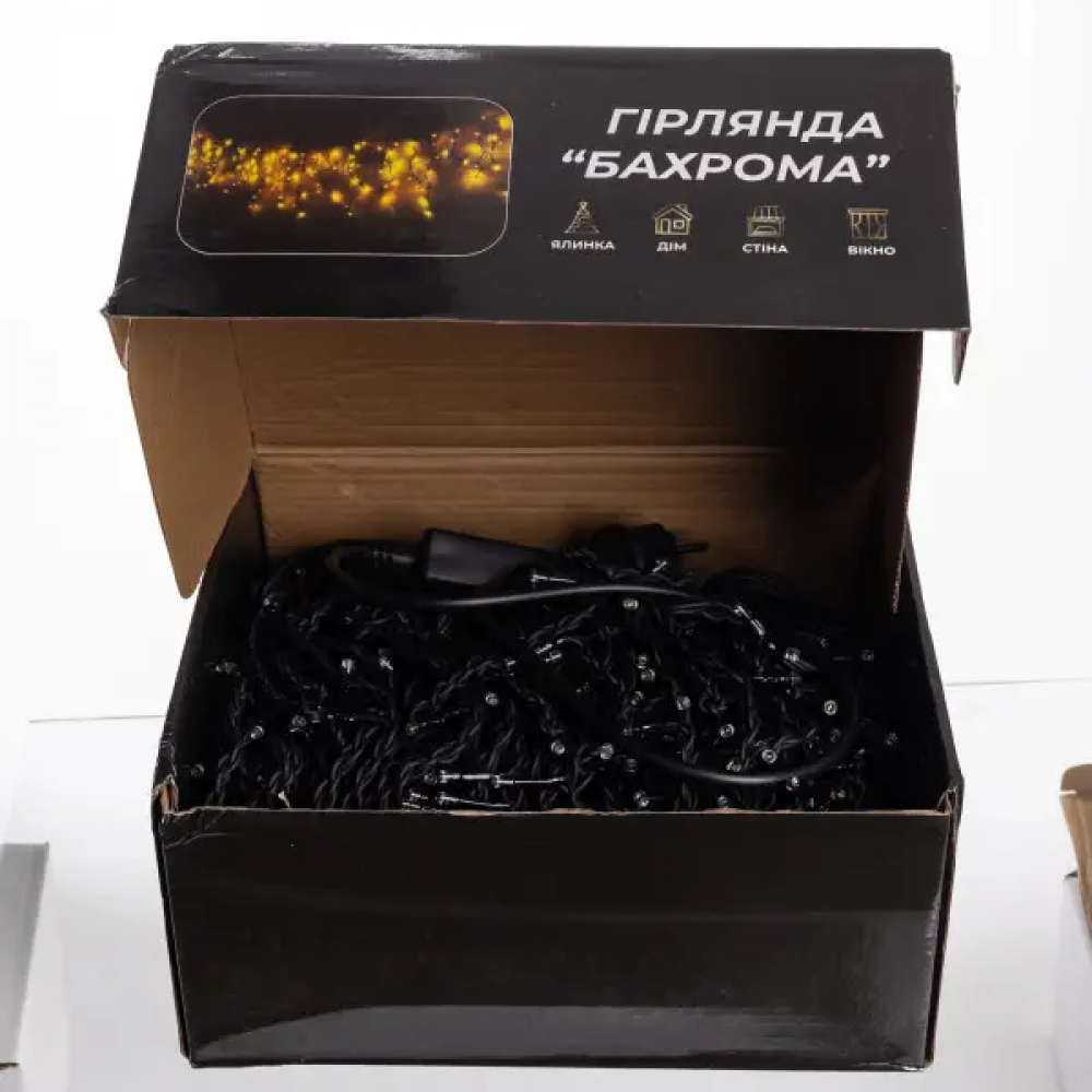 Вулична гірлянда Бахрома 50 м 840 LED чорний провід Мультиколор 50MBML