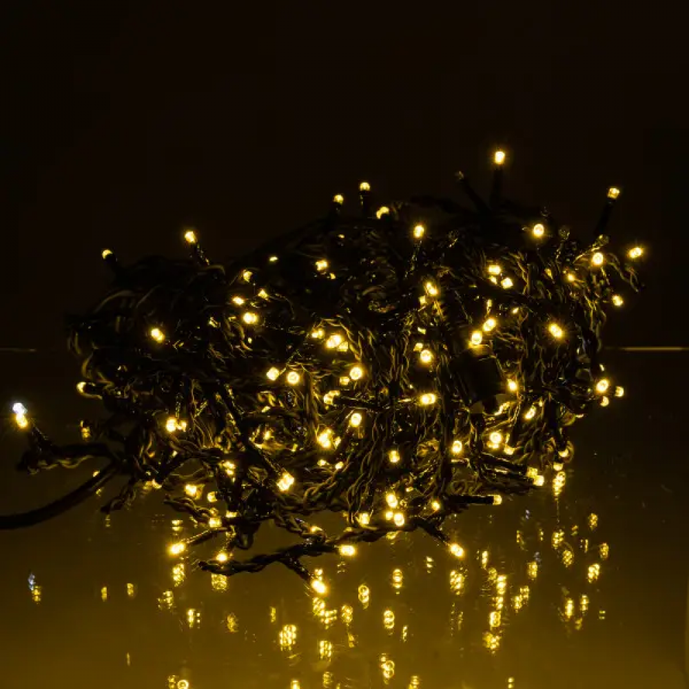 Вулична гірлянда Бахрома 20 м 335 LED чорний провід Жовтий 20MBY