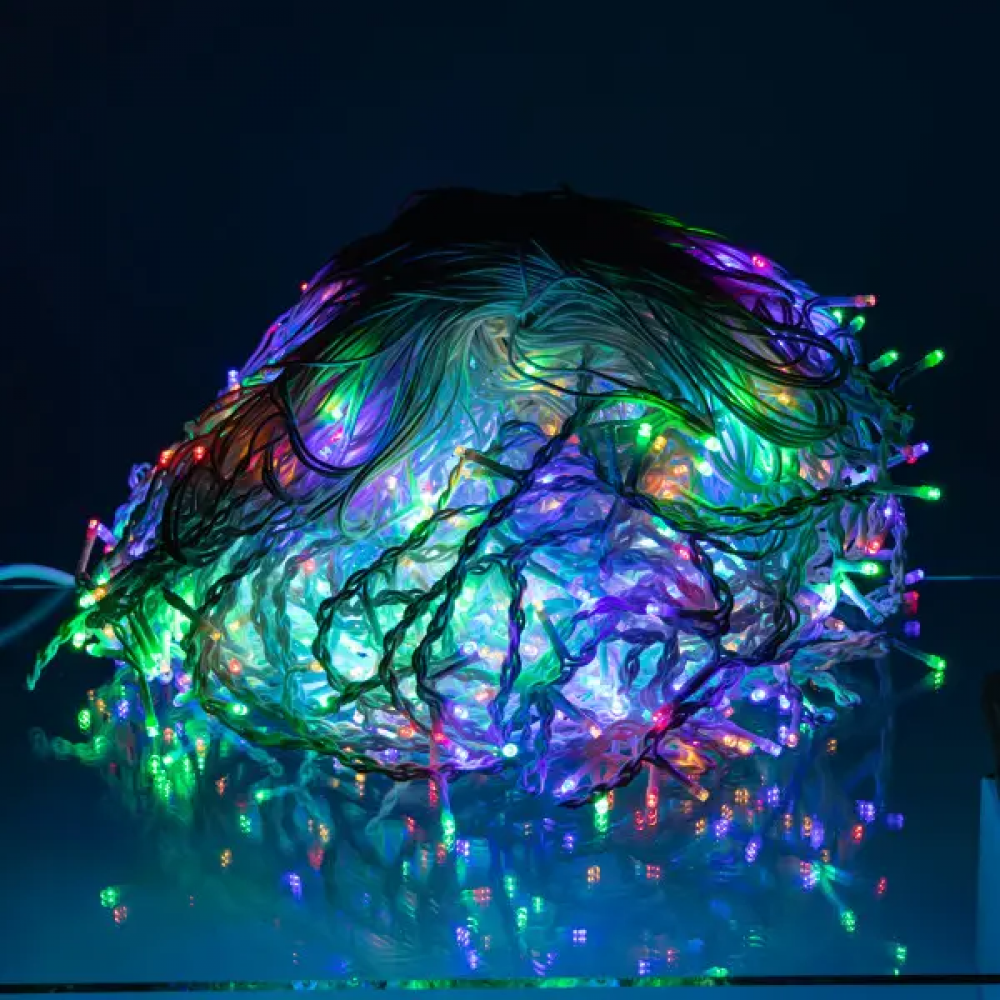 Вулична гірлянда Бахрома 50 м 600 LED білий провід Мультиколір 50MWML