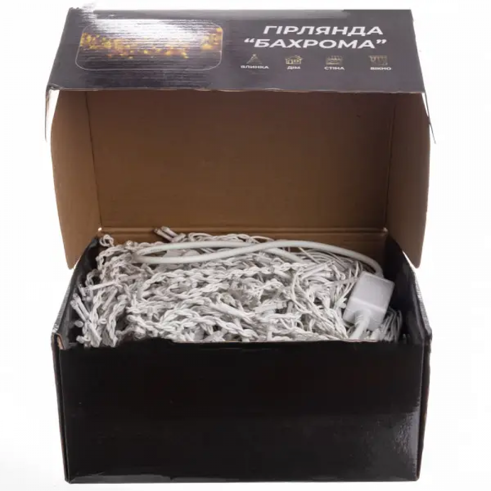 Вулична гірлянда Бахрома 50 м 600 LED білий провід Мультиколір 50MWML