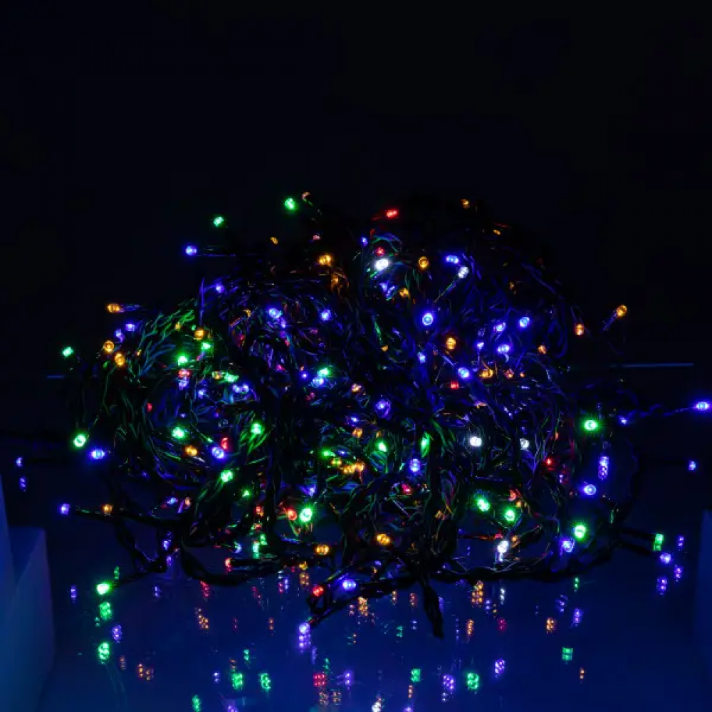 Вулична гірлянда Бахрома 25 м 405 LED чорний провід Мультиколор 25MBML