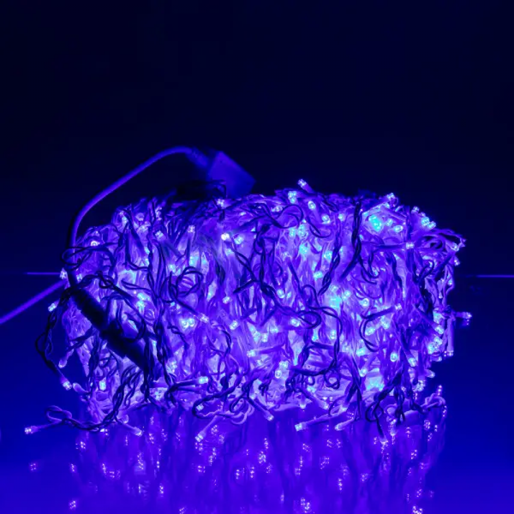 Вулична гірлянда Бахрома 50 м 600 LED білий провід Синій 50MWBL