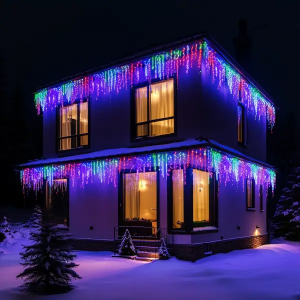 Уличная гирлянда Бахрома 25 м 405 LED гирлянда штора белый провод Мультиколор 25MWML