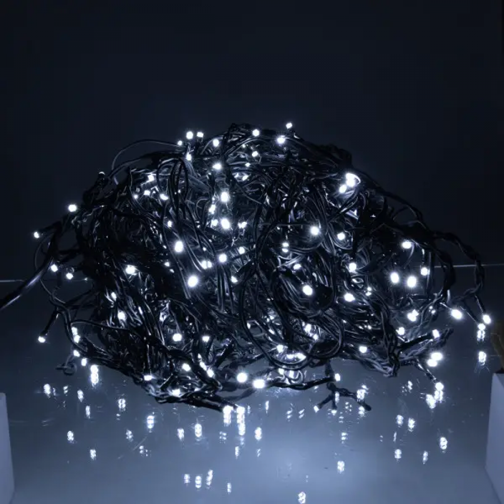 Вулична гірлянда Бахрома 25 м 405 LED чорний провід Білий 25MBW