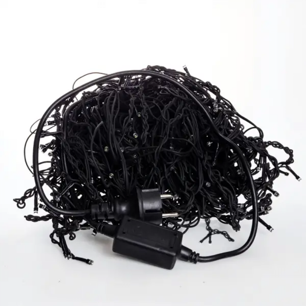 Вулична гірлянда Бахрома 25 м 405 LED чорний провід Білий 25MBW