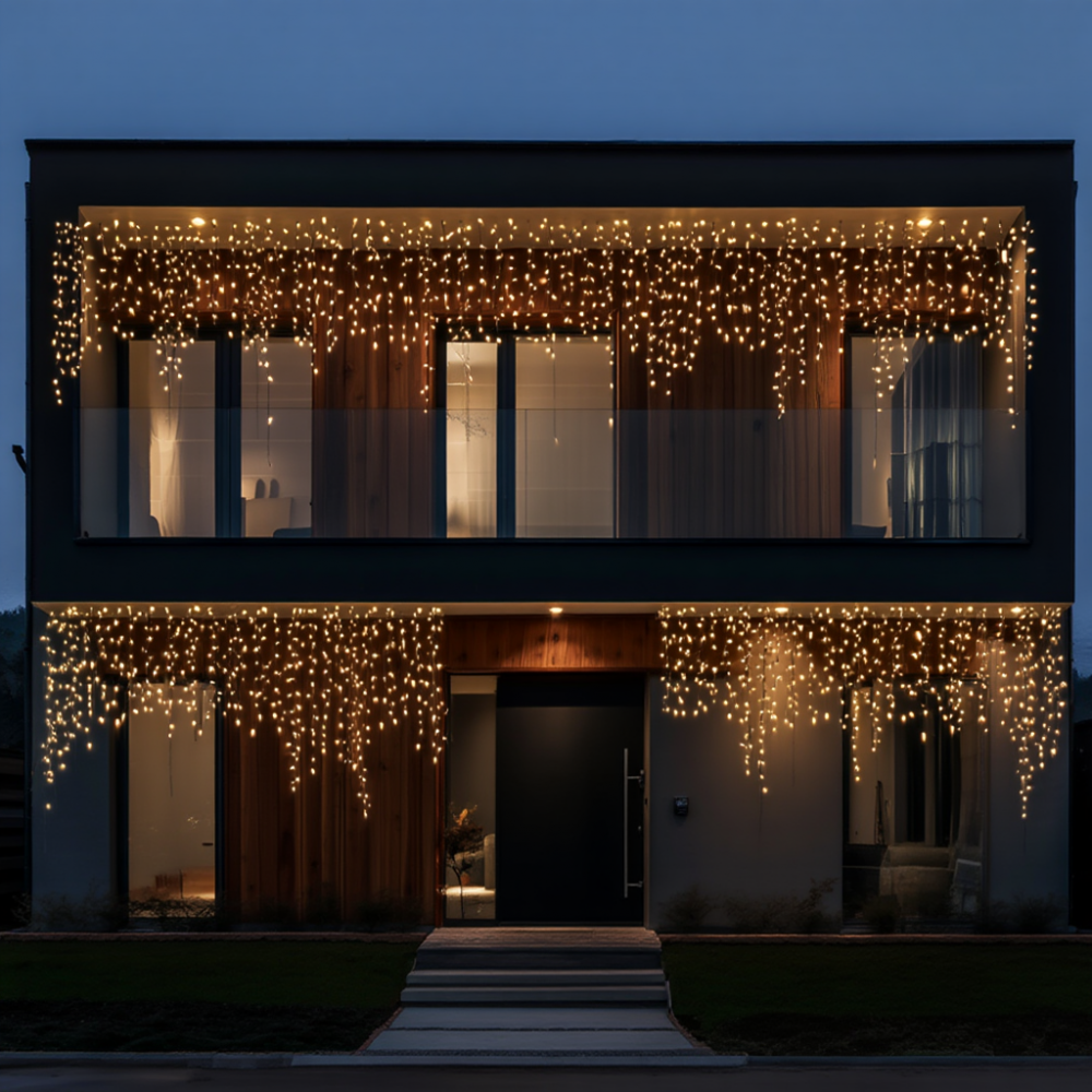 Уличная гирлянда Бахрома 25 м 405 LED черный провод Желтый 25MBY