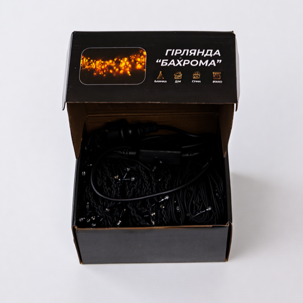 Уличная гирлянда Бахрома 25 м 405 LED черный провод Желтый 25MBY