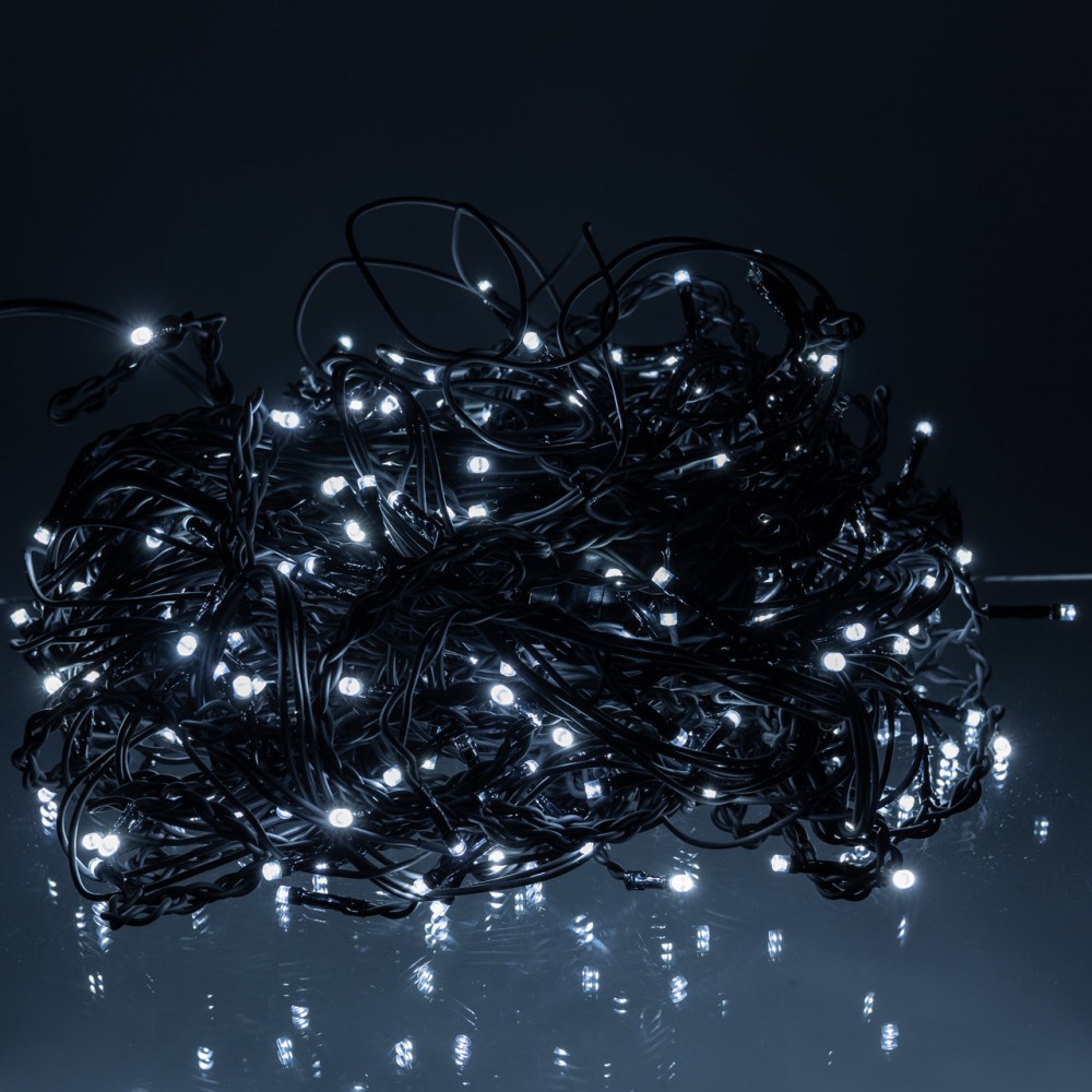 Вулична гірлянда Бахрома 20 м 335 LED гірлянда штора чорний провід Білий 20MBW