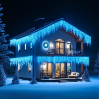 Уличная гирлянда Бахрома 50 м 840 LED черный провод Синий 50MBBL