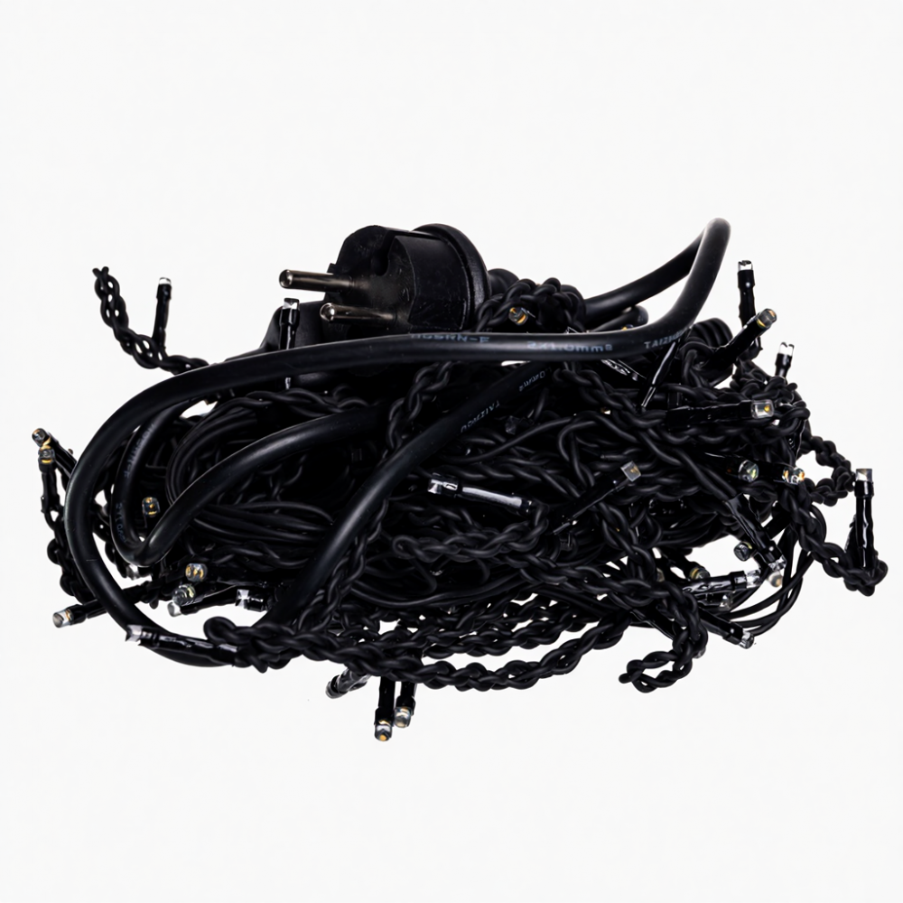 Новорічна гірлянда вулична Бахрома 6 м 105 LED чорний провід Жовтий 6МBY