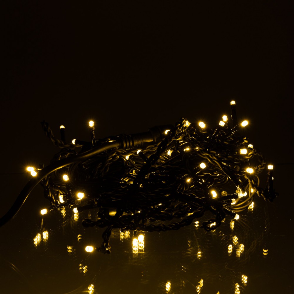 Новорічна гірлянда вулична Бахрома 6 м 105 LED чорний провід Жовтий 6МBY