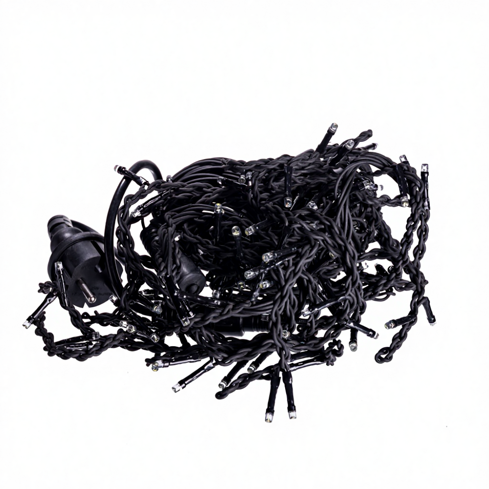 Новорічна гірлянда вулична Бахрома 6 м 105 LED чорний провід Білий 6МBW