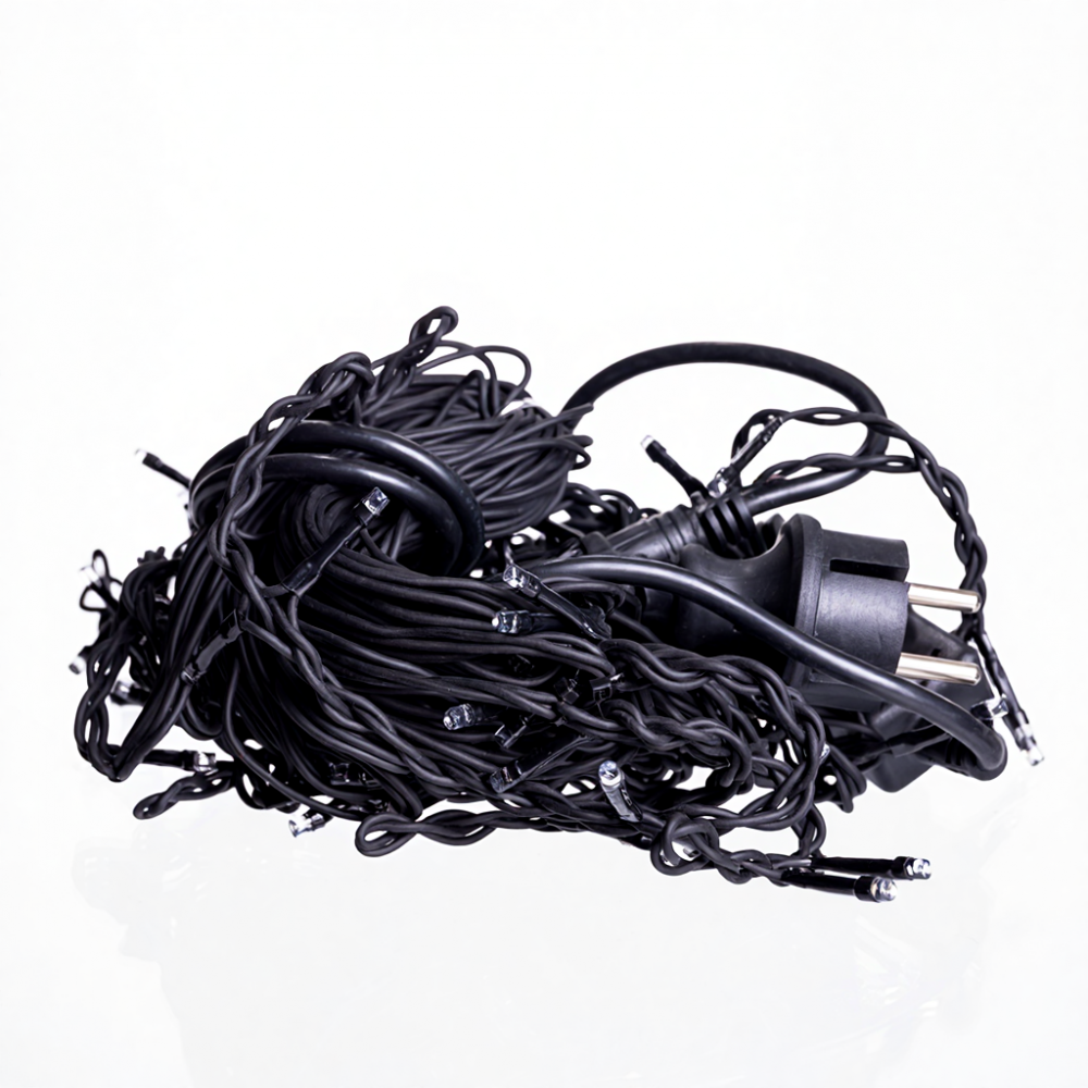 Новогодняя гирлянда уличная Бахрома 6 м 105 LED черный провод Синий 6МBBL