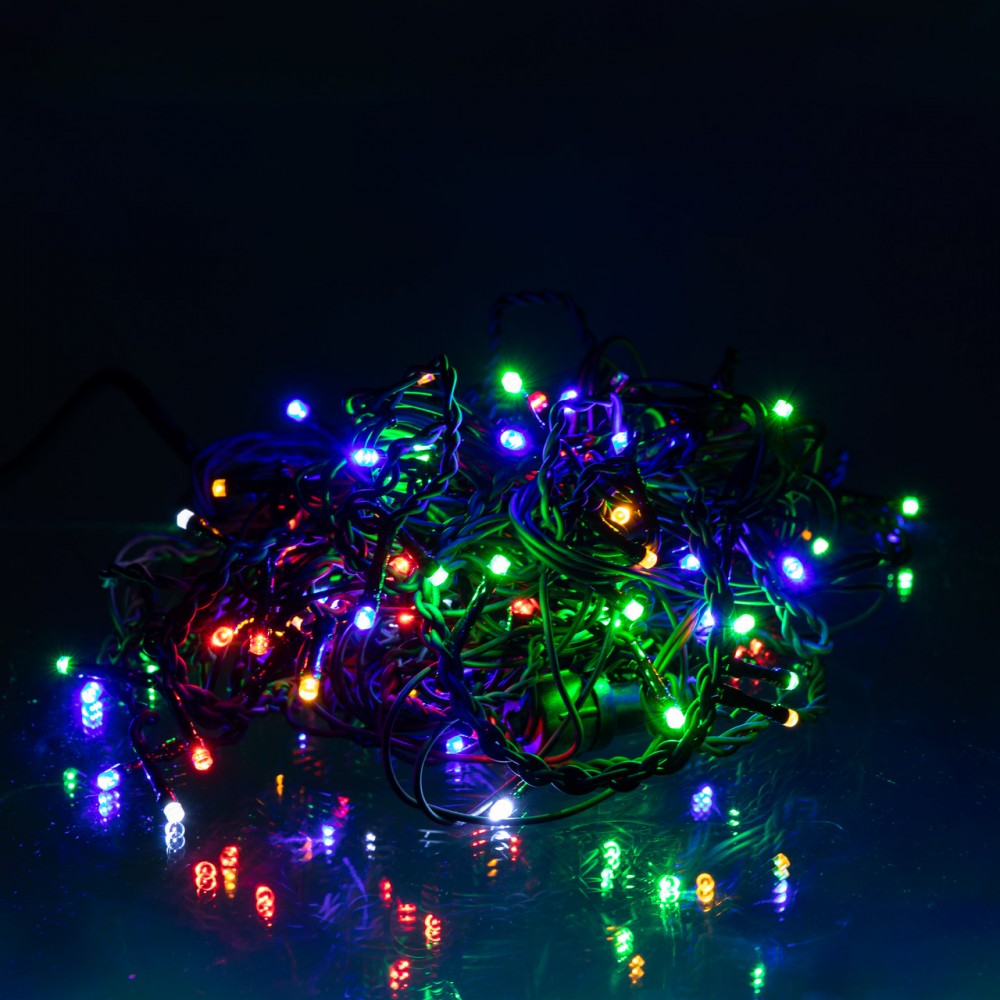 Новорічна гірлянда вулична Бахрома 6 м 105 LED чорний провід Мультиколор 6МBML