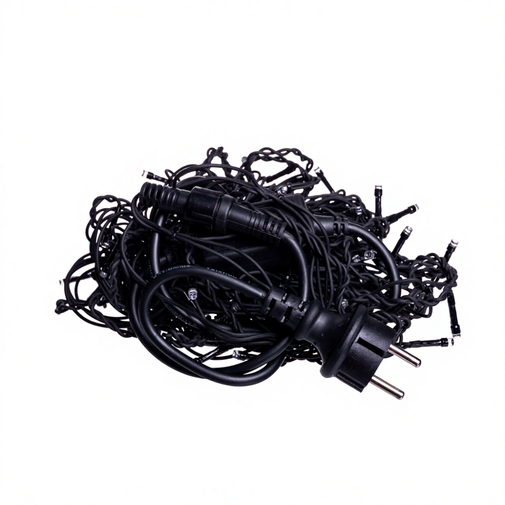 Новорічна гірлянда вулична Бахрома 6 м 105 LED чорний провід Мультиколор 6МBML