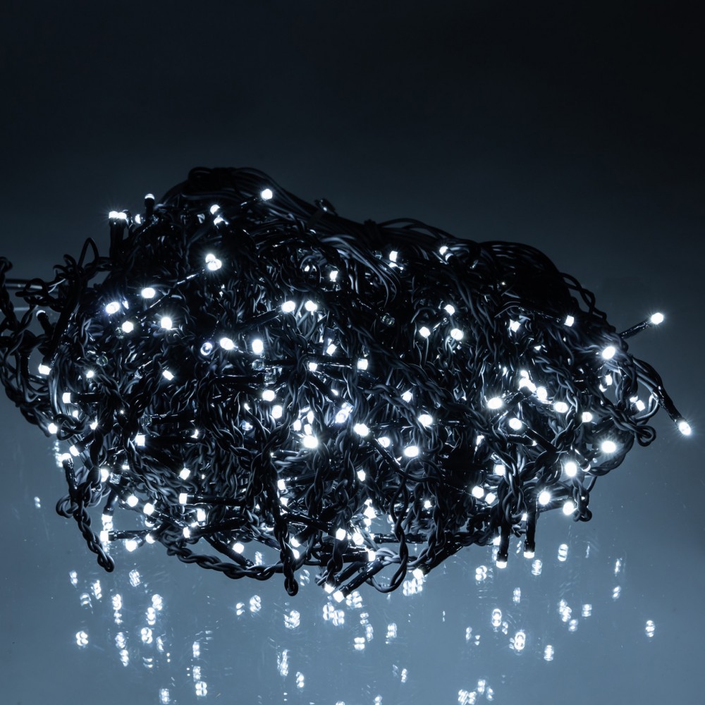 Новогодняя гирлянда уличная Бахрома 36 м 600 LED черный провод Белый 36МBW